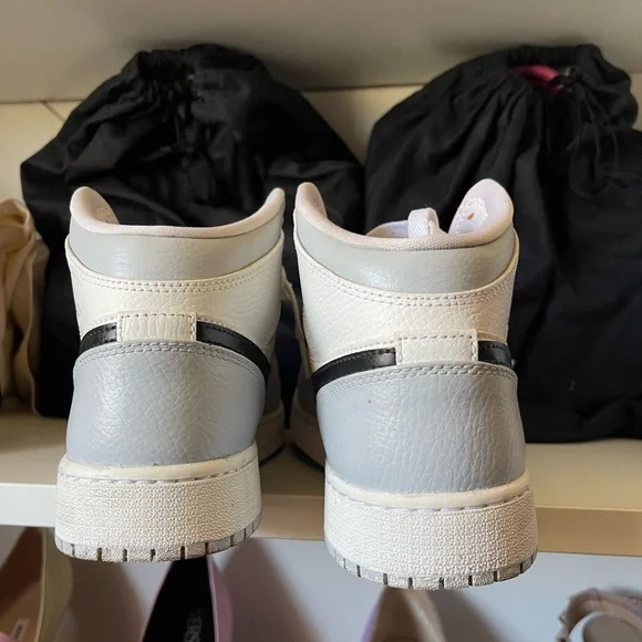 Nike Air Jordan 1 Mid in White and Gray
